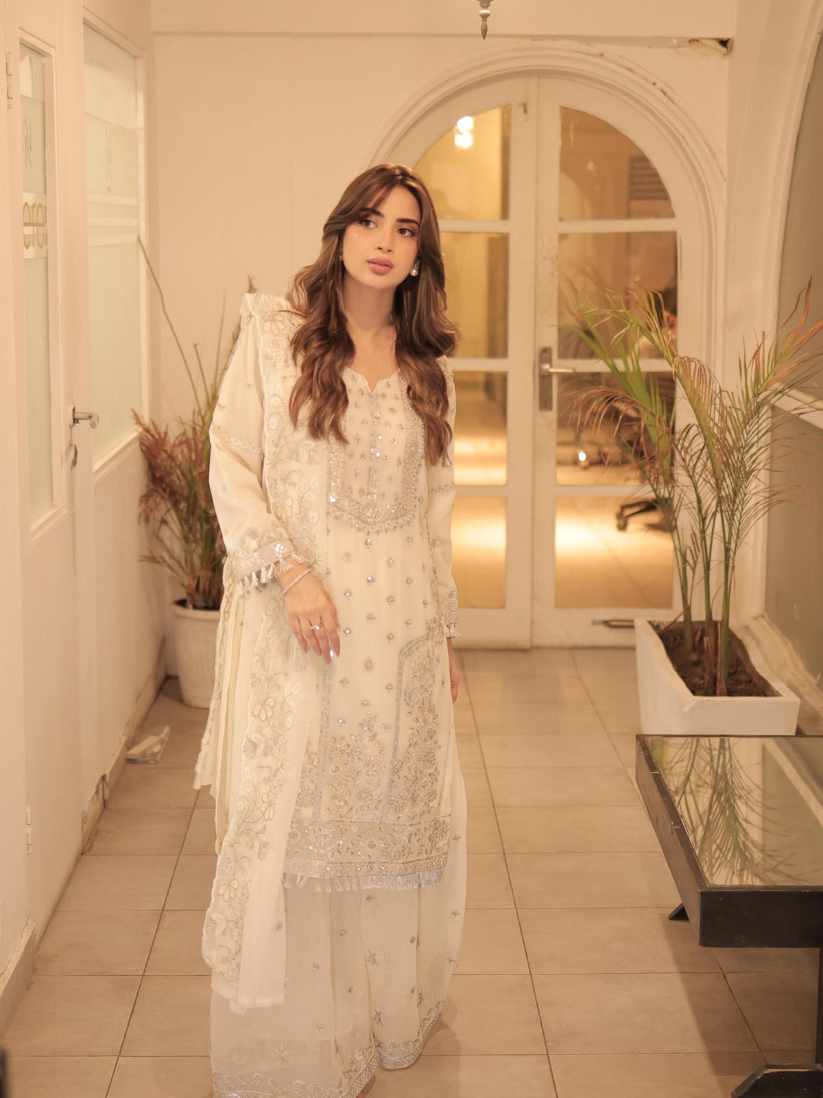 Durr-e-Noor Cream White