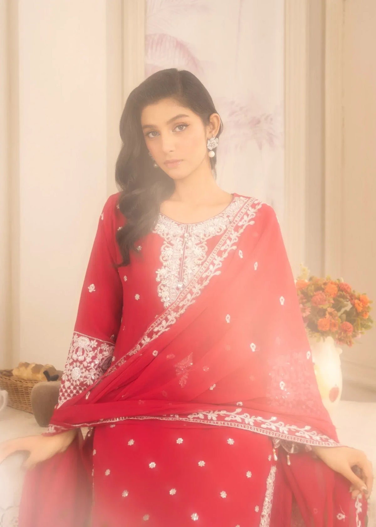 Gulnoor Chiffon Hot Pink