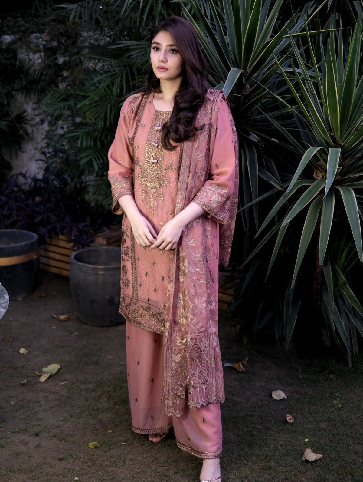 Mahro Chiffon Peach Pink