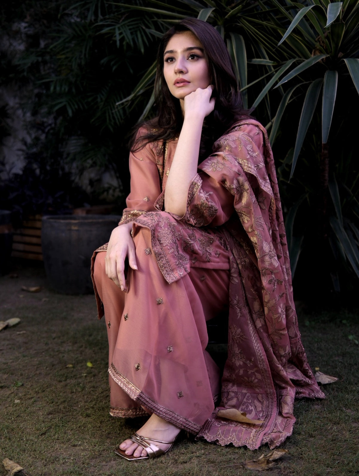 Mahro Chiffon Peach Pink